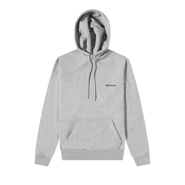 Balenciaga BB Corporate Hoodie Heather Grey/Royal Blue