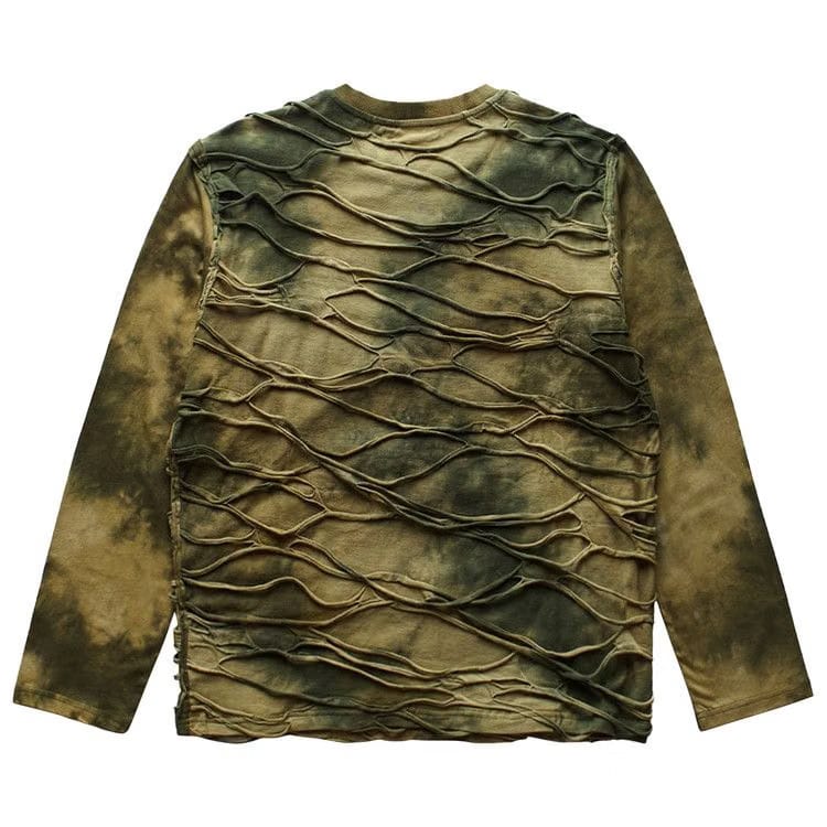 Diesel Long-Sleeve T-Shirt With Floating Strands Green