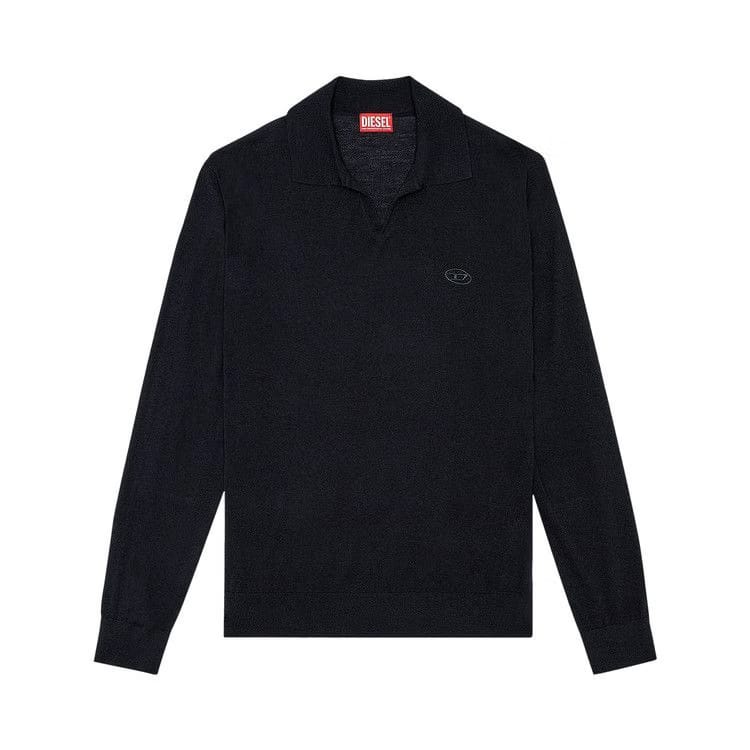 Diesel Glare Wool Polo Shirt Deep Black