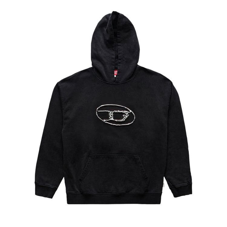 Diesel Multi-Layered Logo Print Hoodie Black