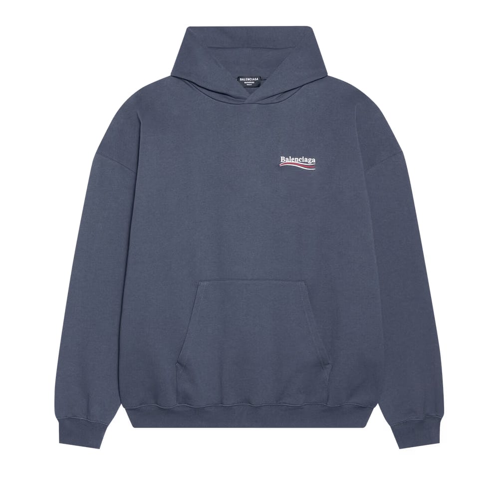 Balenciaga Political Campaign Large Fit Hoodie Dark Grey/White