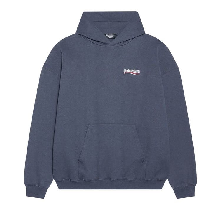 Balenciaga Political Campaign Large Fit Hoodie Dark Grey/White