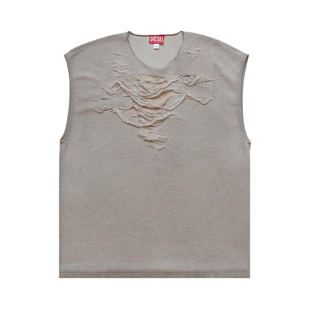 Diesel Distressed Sleeveless Top Grey