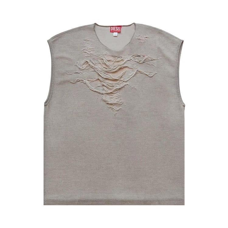 Diesel Distressed Sleeveless Top Grey