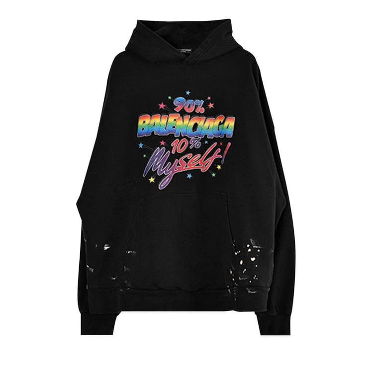 Balenciaga Wide Fit Hoodie Washed Black