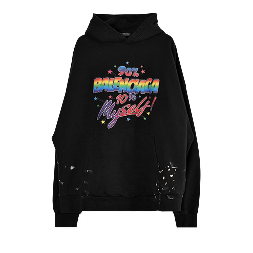 Balenciaga Wide Fit Hoodie Washed Black