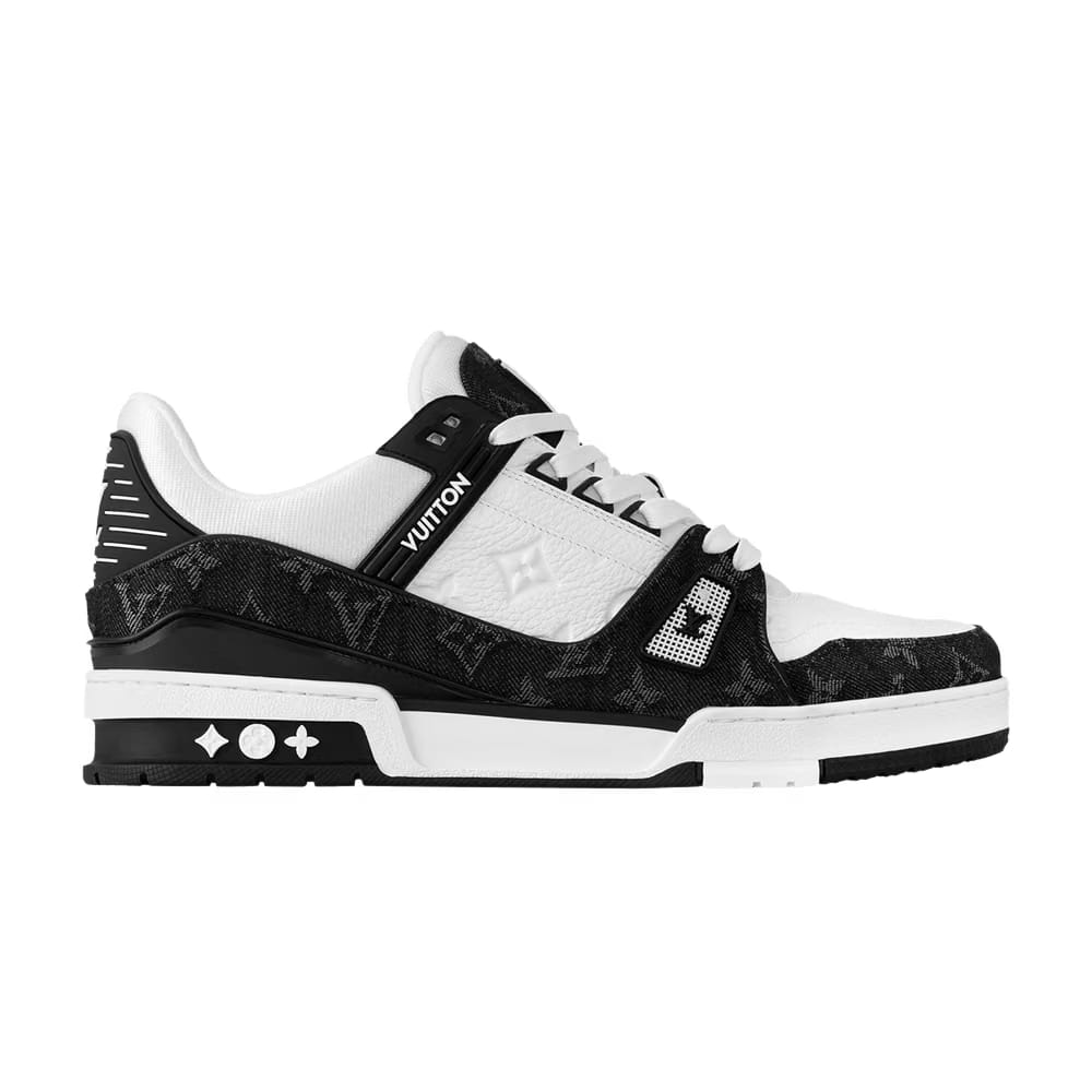 Louis Vuitton Trainer White Black Denim
