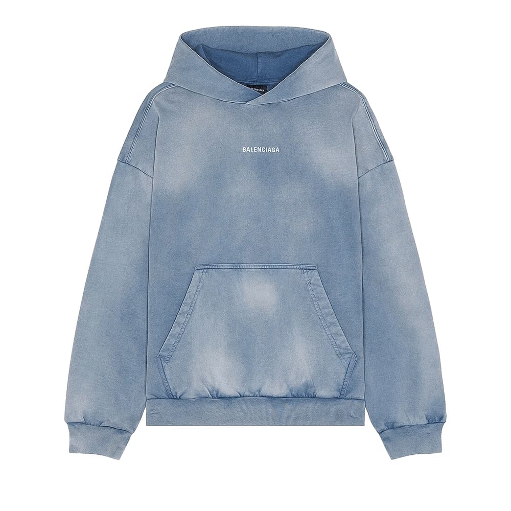 Balenciaga Medium Fit Hoodie Blue