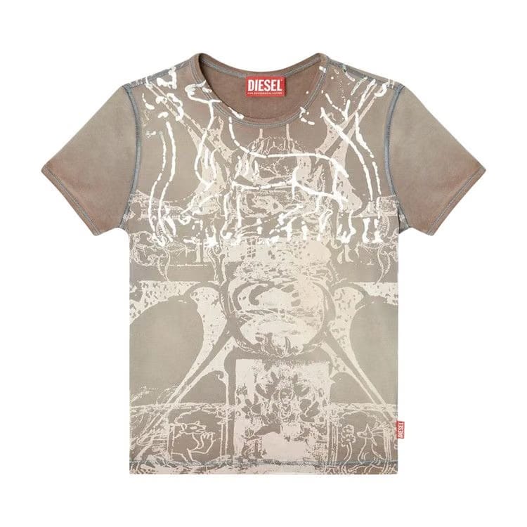 Diesel T-Uncuties Long R6 T-Shirt Brown