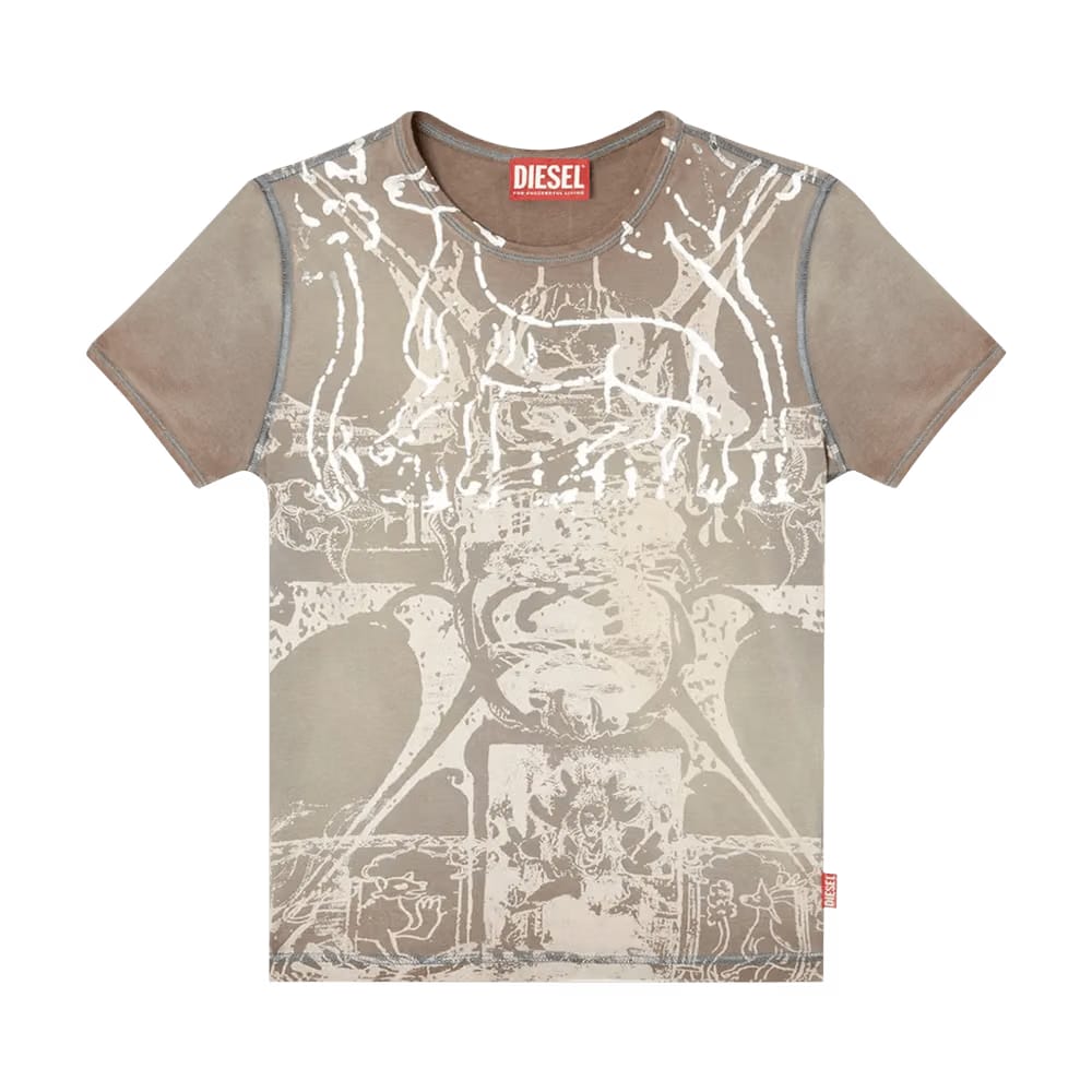 Diesel T-Uncuties Long R6 T-Shirt Brown