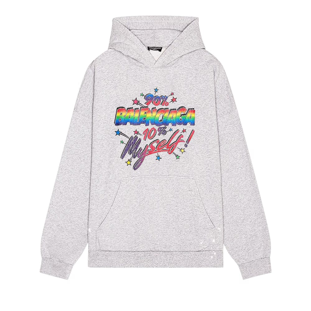 Balenciaga Wide Fit Hoodie Dark Heather Grey