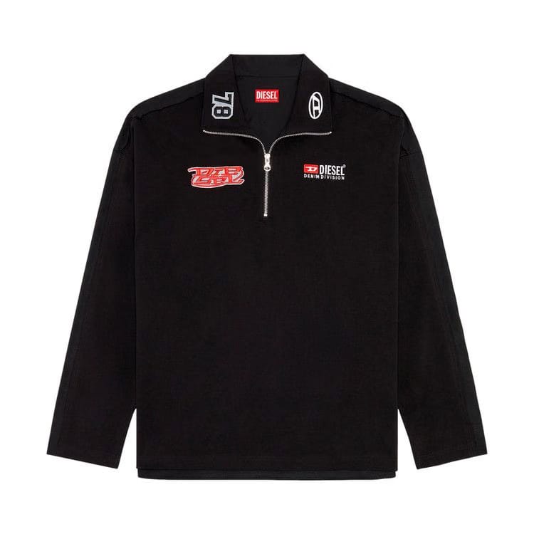 Diesel S-Gander-R Quarter Zip Pullover Black
