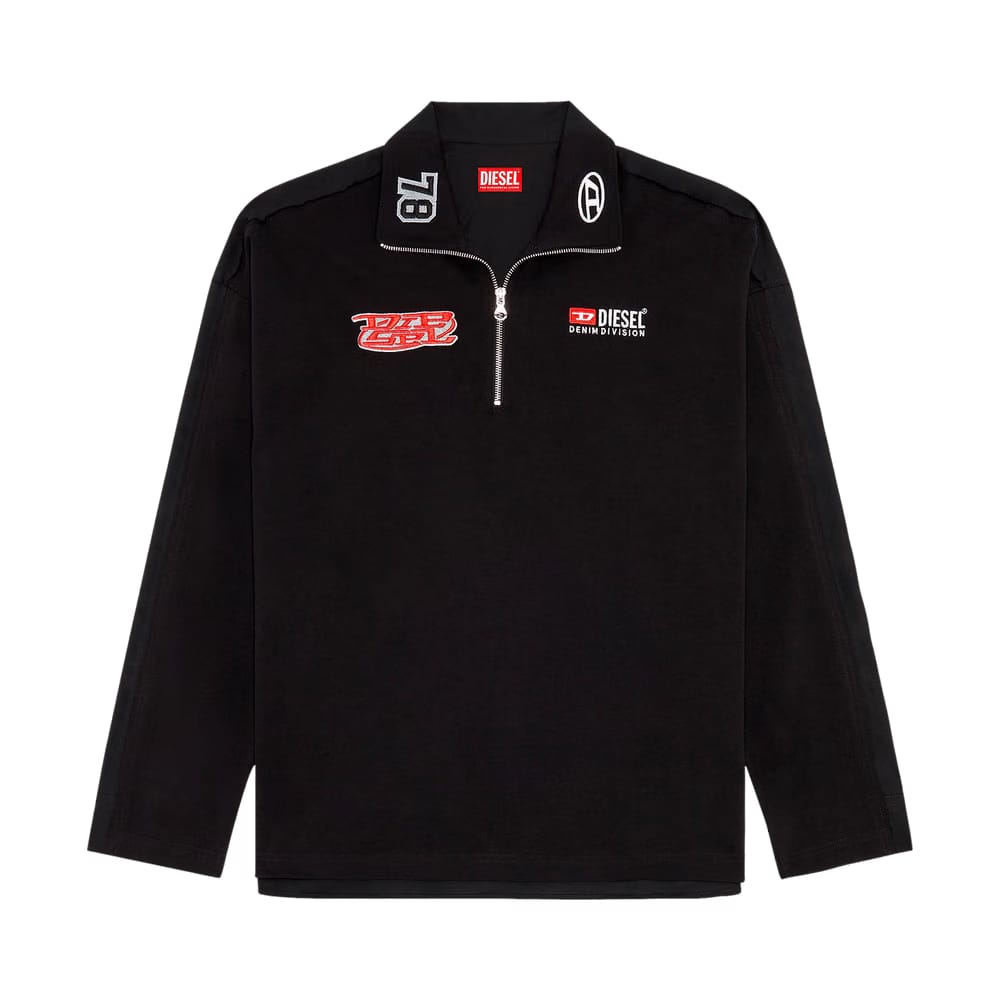 Diesel S-Gander-R Quarter Zip Pullover Black