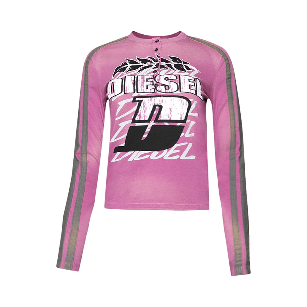 Diesel T-Uncutie Stripe Long-Sleeve T-Shirt Berry/Red