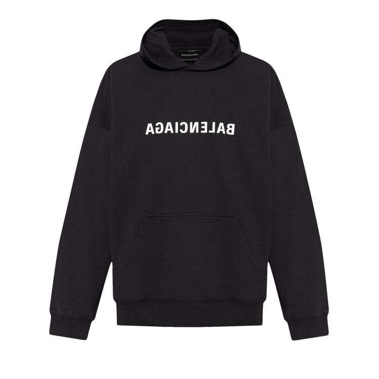 Balenciaga Wide Fit Hoodie Black/White