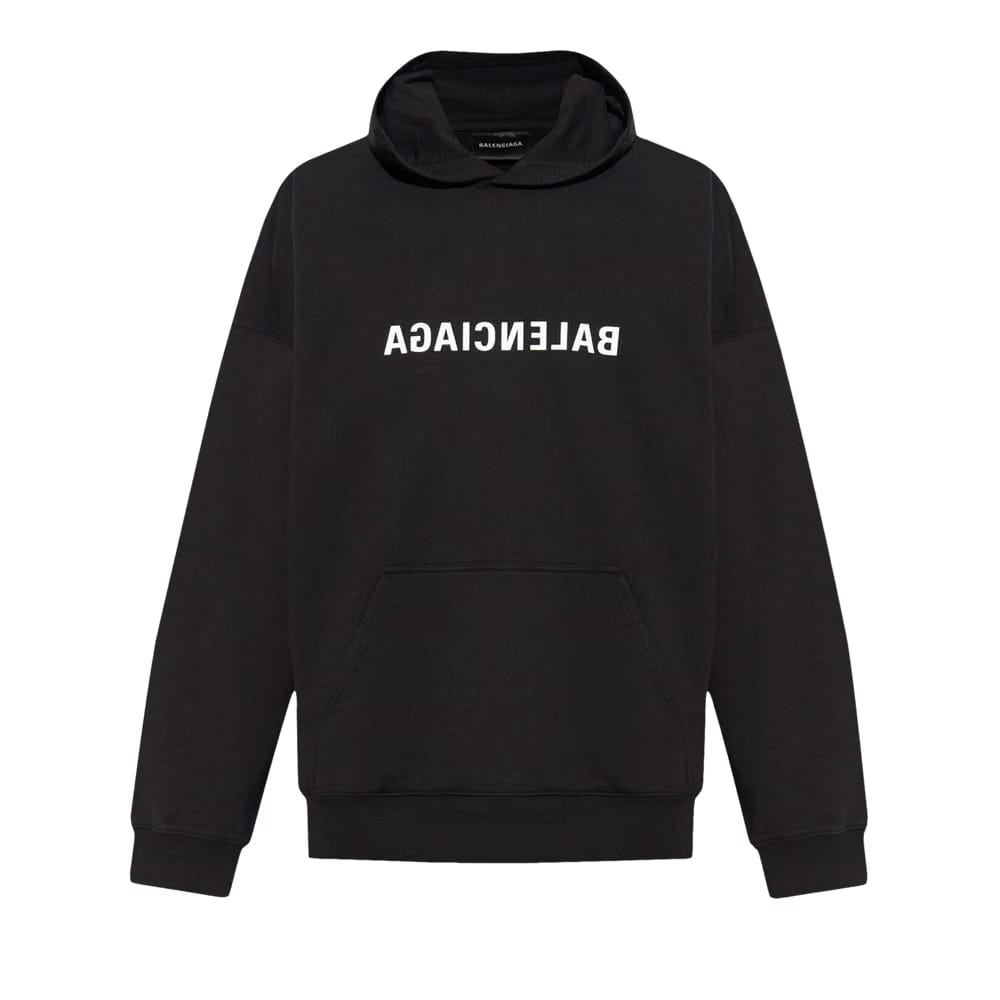 Balenciaga Wide Fit Hoodie Black/White