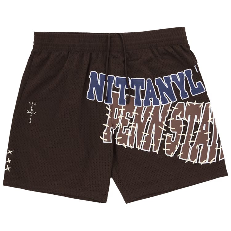 Cactus Jack by Travis Scott x Mitchell & Ness Penn State University Shorts Brown