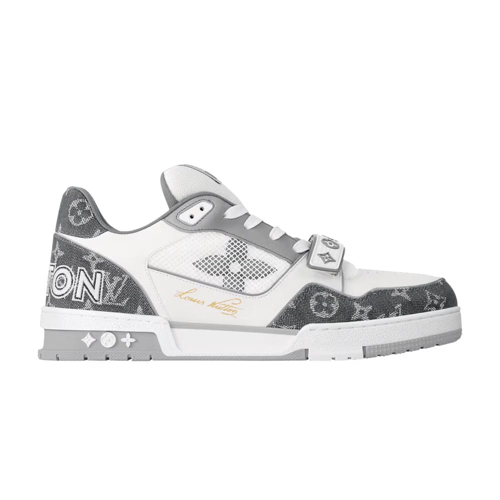 Louis Vuitton Trainer Velcro Strap - Grey Monogram Denim