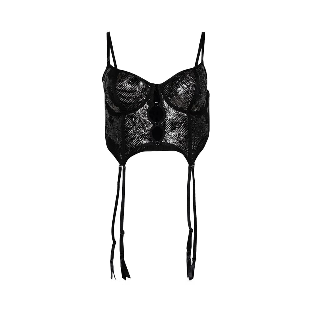 Diesel x SAVAGE x FENTY Fishnet Bustier Soft Black
