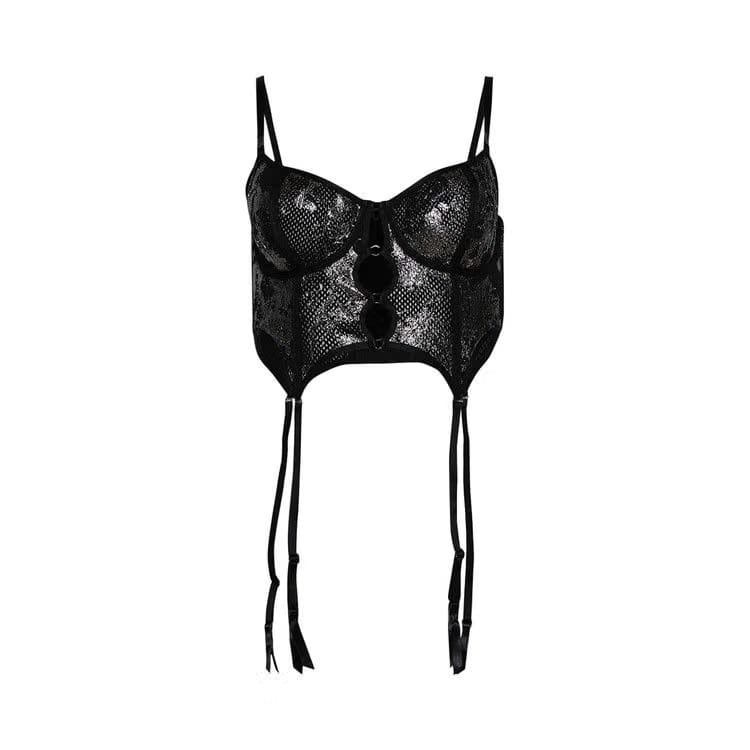Diesel x SAVAGE x FENTY Fishnet Bustier Soft Black