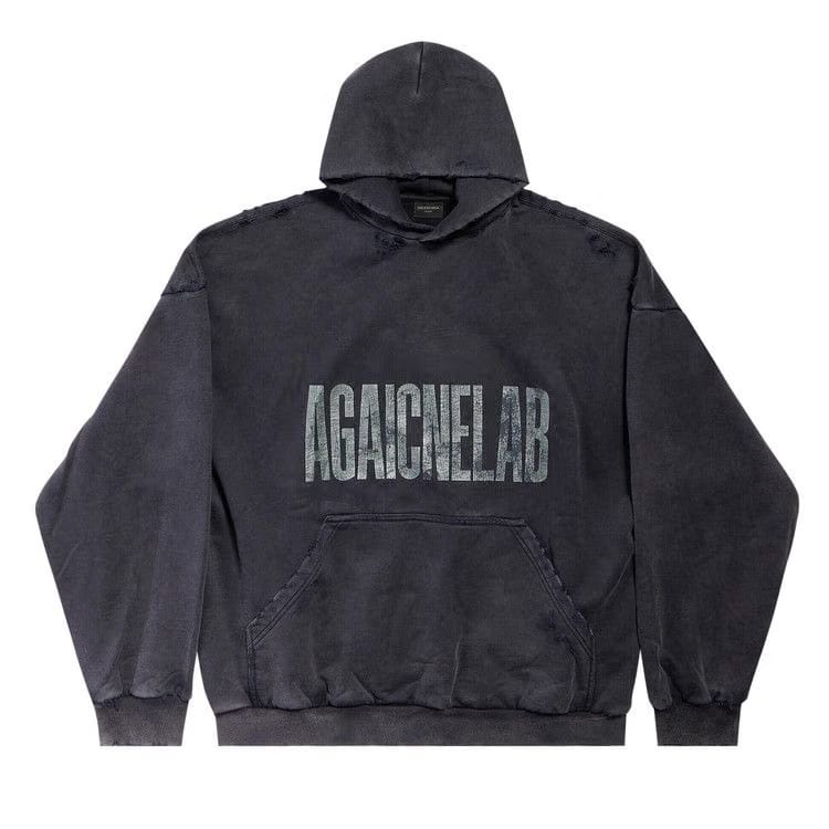 Balenciaga Large Fit Hoodie Washed Black/Anthracite