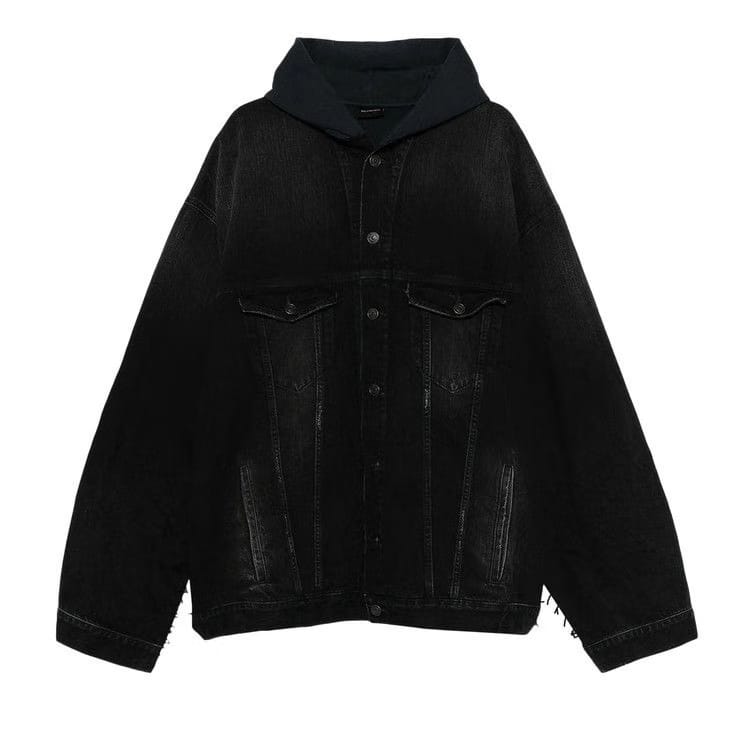 Balenciaga Hybrid Hooded Jacket Black Fade Out