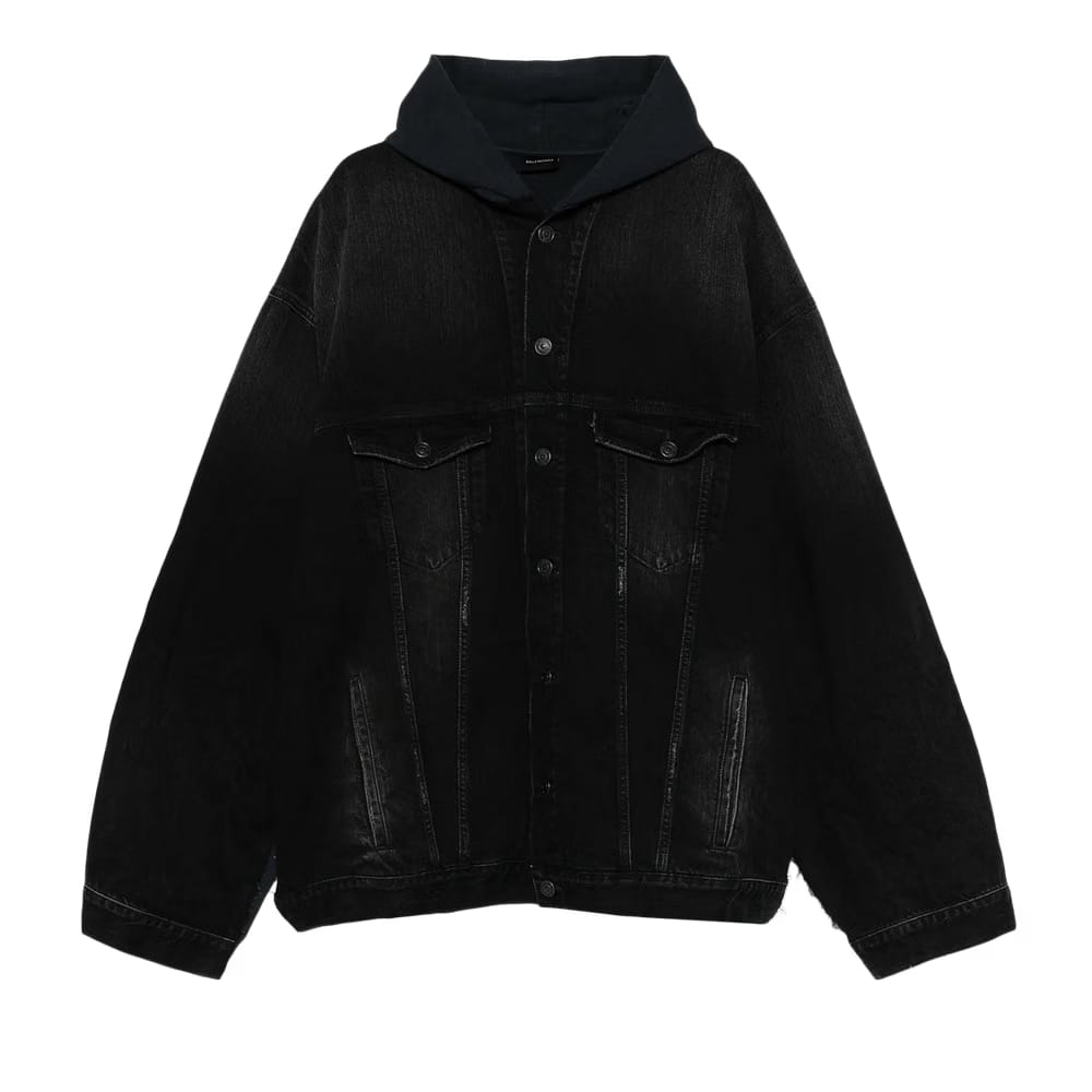 Balenciaga Hybrid Hooded Jacket Black Fade Out