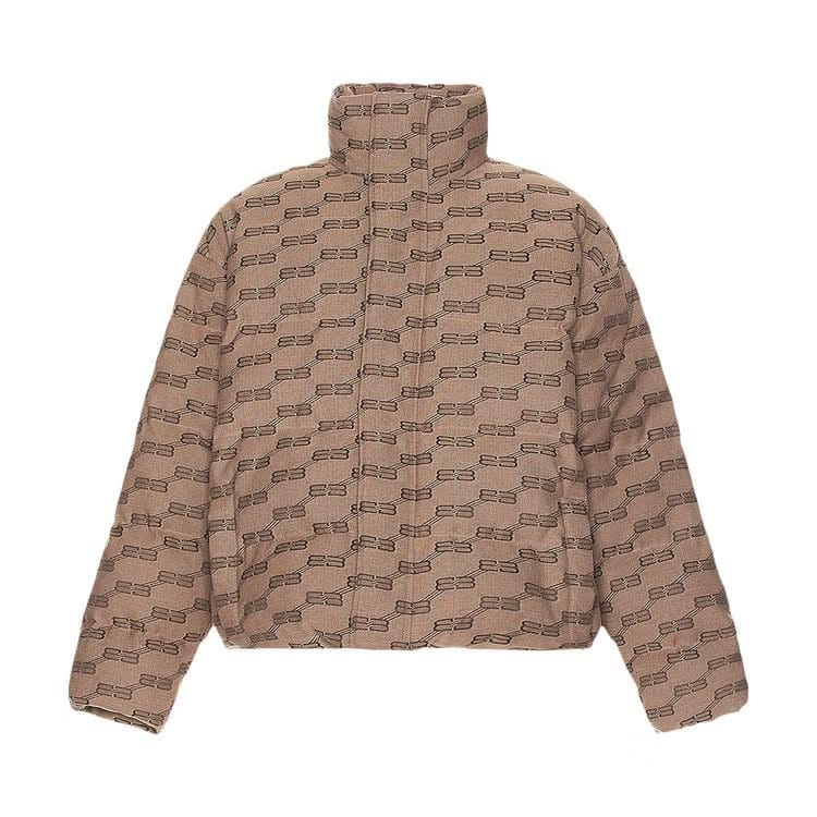 Balenciaga Monogram Puffer Jacket Beige/Brown