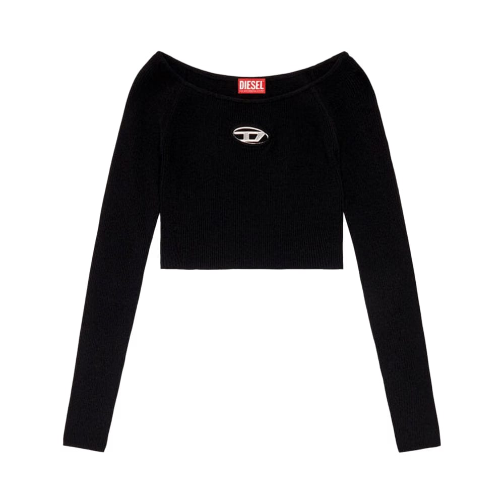 Diesel M-Vera Long-Sleeve Off Shoulder Top Black
