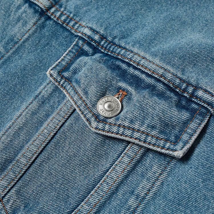 Balenciaga Languages Denim Jacket Stone Wash Indigo