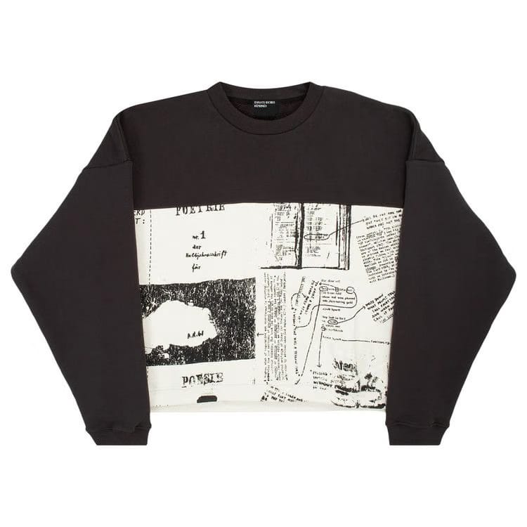 Enfants Riches Déprimés Dieter Rot Paneled Crewneck Faded White/Black