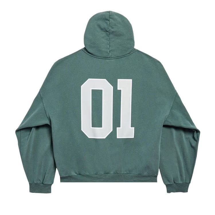 Balenciaga Basketball Hoodie Large Fit Dark Green/Light Gry