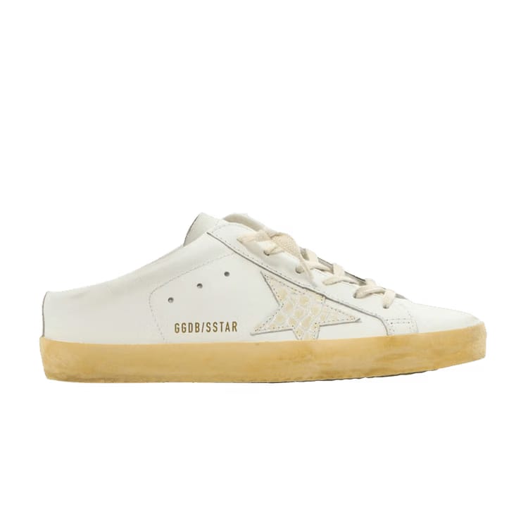 Golden Goose Wmns Superstar Sabot 'White Ivory Crocodile'