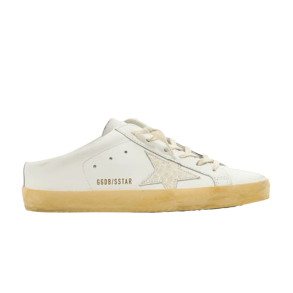 Golden Goose Wmns Superstar Sabot 'White Ivory Crocodile'