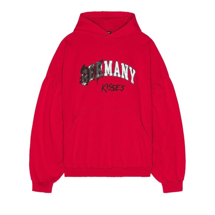 Balenciaga Round Hoodie Faded Red