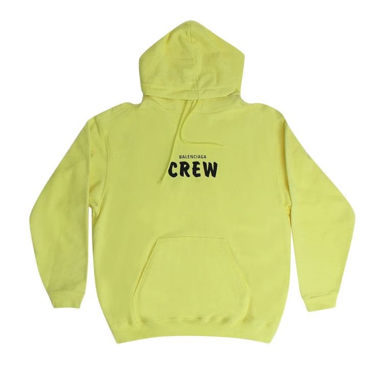 Balenciaga Crew Logo Hoodie Lime/Black