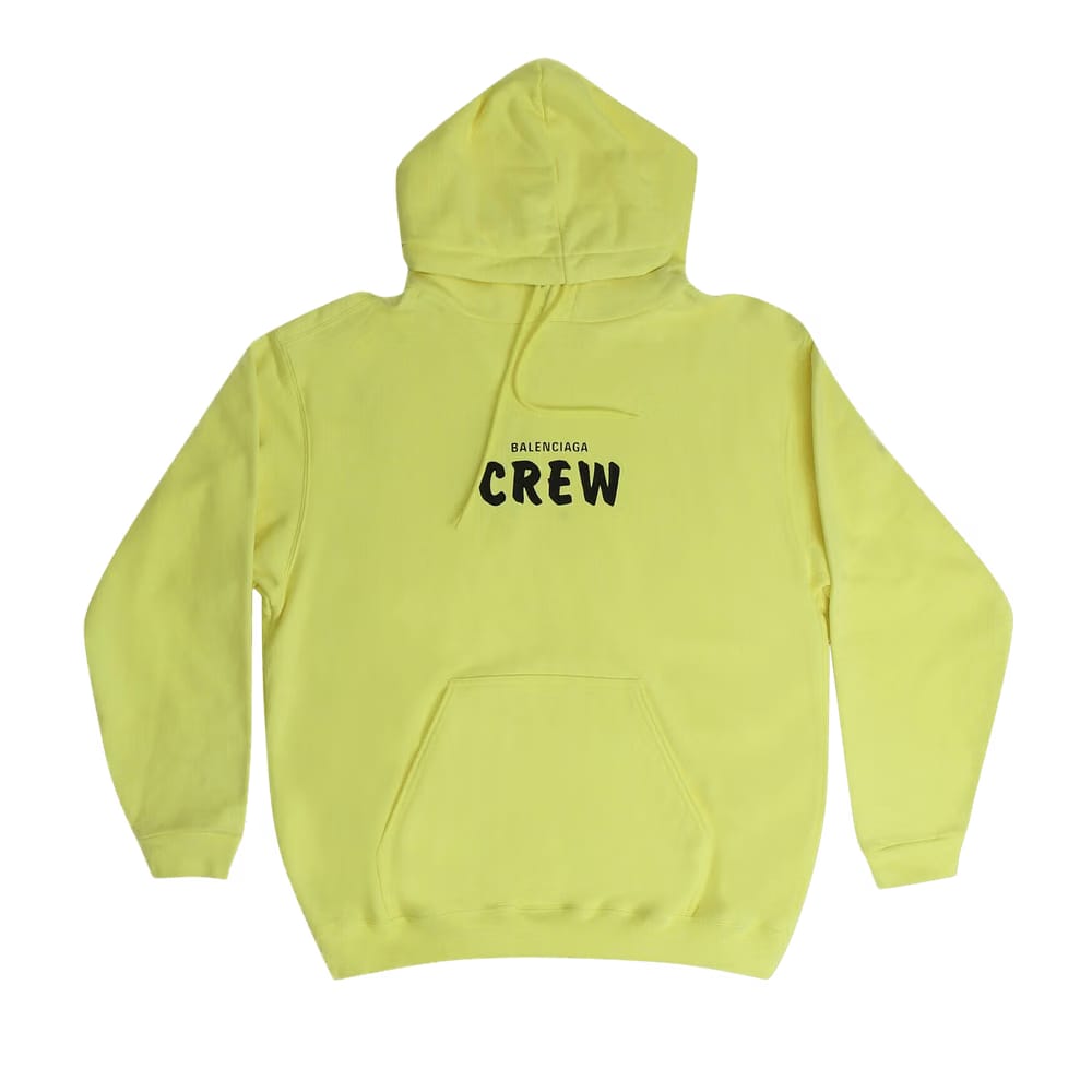 Balenciaga Crew Logo Hoodie Lime/Black