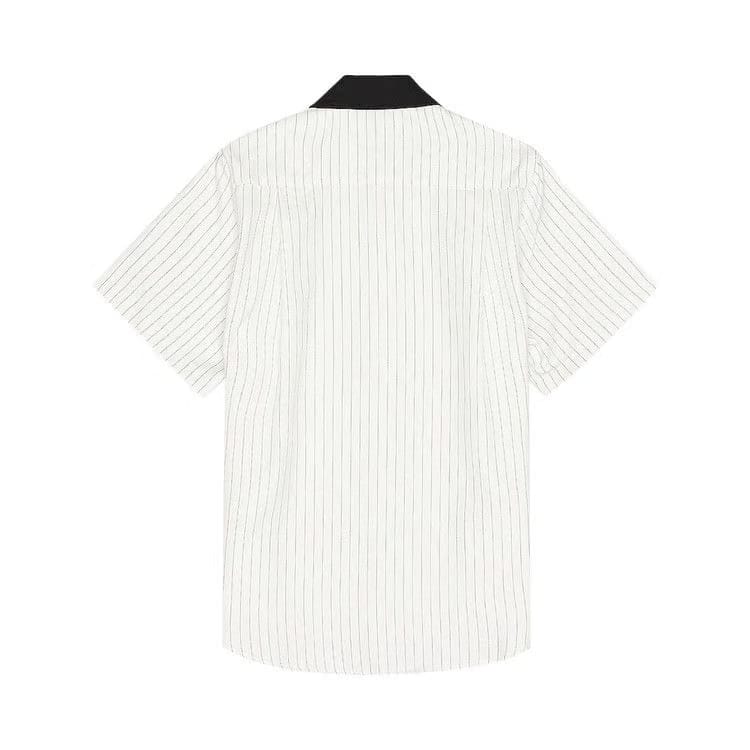 Rhude Twill Stripe Mechanic Shirt White/Black