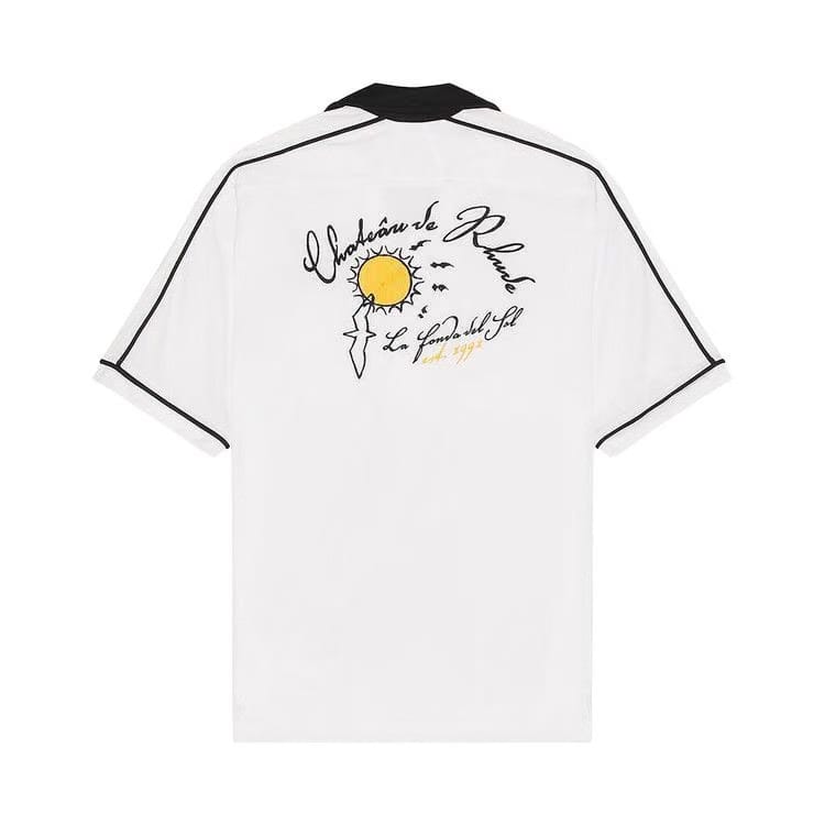 Rhude Fonda Del Sol Bowling Shirt White/Black/Yellow