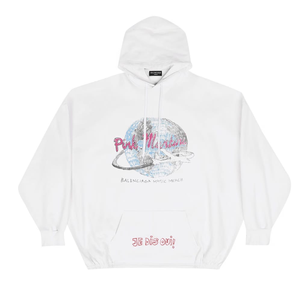 Balenciaga Elastic Hem Hoodie Ecru