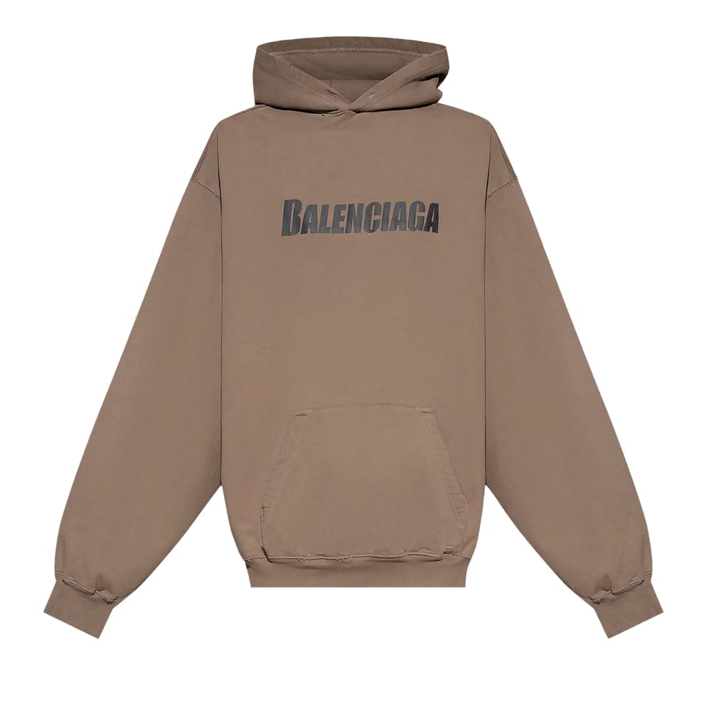 Balenciaga Boxy Hoodie Taupe/Black
