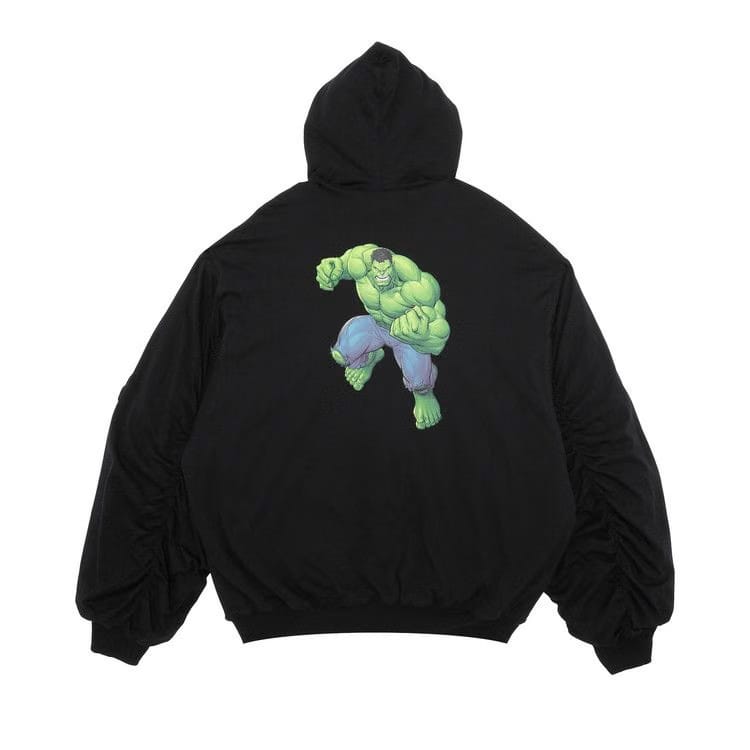 Balenciaga Padded Bomber Hoodie Black