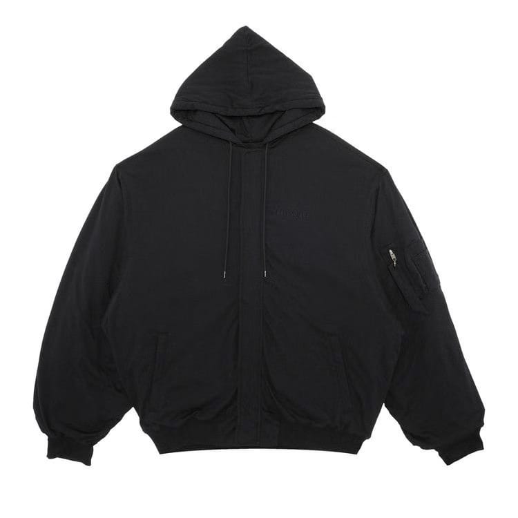 Balenciaga Padded Bomber Hoodie Black