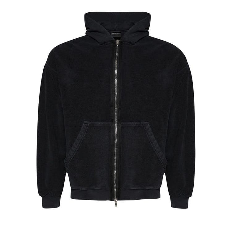 Balenciaga Inside Out Zip-Up Hoodie Faded Black