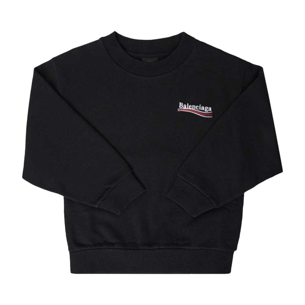 Balenciaga Kids Wave Back Logo Sweatshirt Black/White
