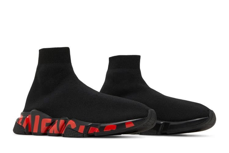 Balenciaga Speed Sneaker Midsole Graffiti - Black Red