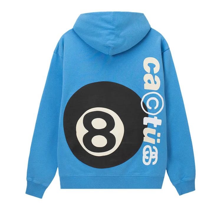 Stussy x Cactus Plant Flea Market 8 Ball Pigment Dyed Hoodie Blue