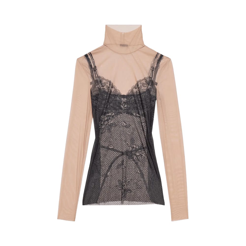 Balenciaga Trompe L'Oeil Lingerie Top Black/Light Beige