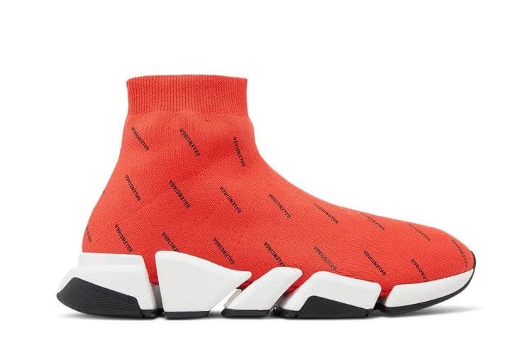 Balenciaga Speed 2.0 Sneaker All Over Logo - Intense Red