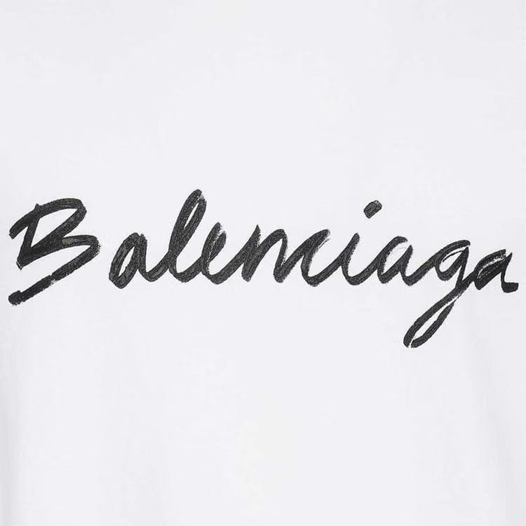 Balenciaga Script Logo T-Shirt White/Black